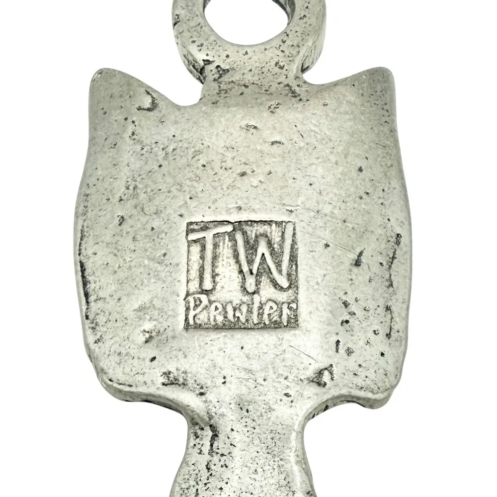 TW Pewter Cat 1/2 Cup Measuring Cup Vintage Tin Woodsman Kitchen Baking Scoop